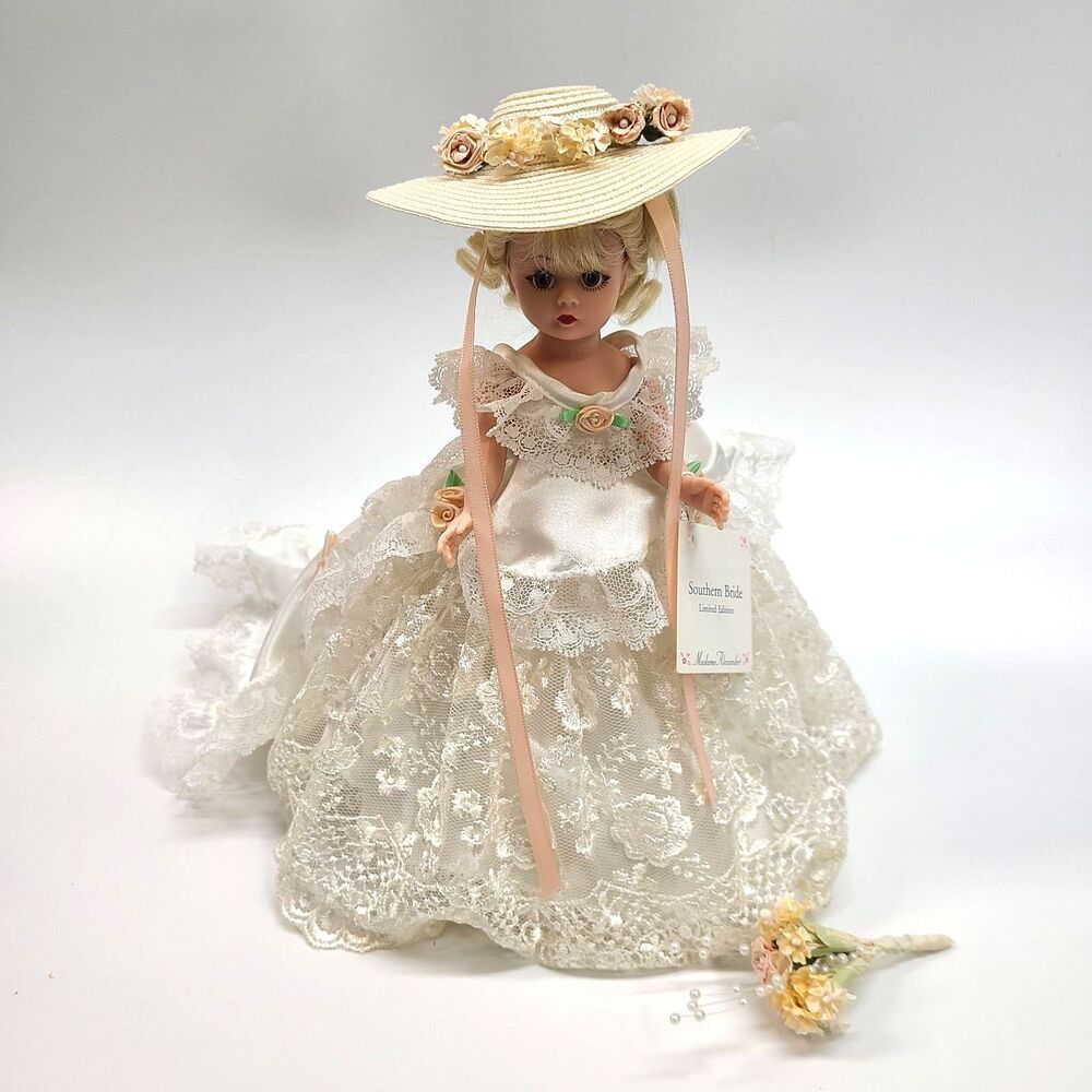 Madame Alexander Southern Bride 10" Limited Edition Doll Lace Hat Bouquet Tags